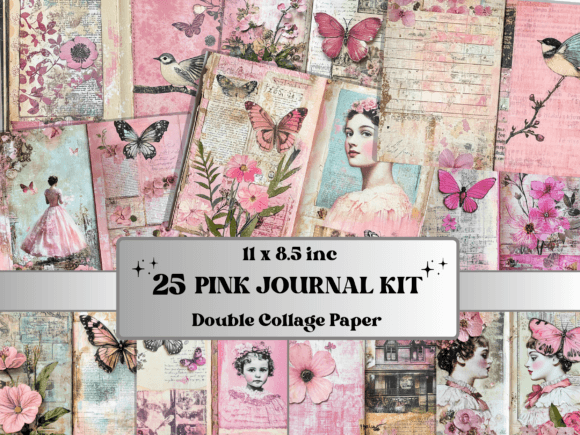 Download Pink Junk Journal Whimsical Paper - Paper Collection