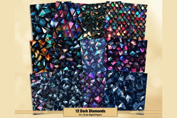 Download Dark Diamonds Crystal Glam Digital Paper - Paper Collection