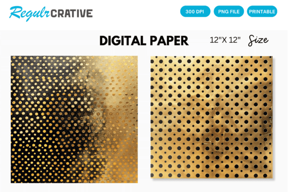 Download Golden Foil Tiny Dot Digital Paper - Paper Collection