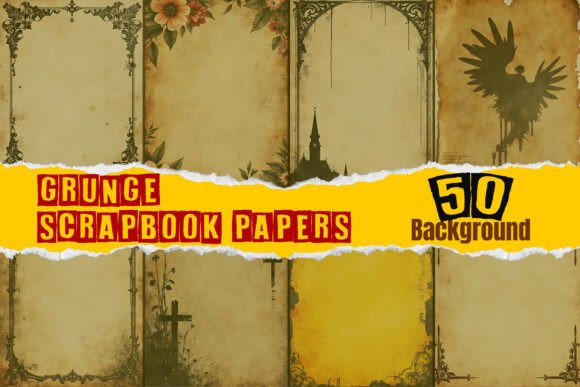 Download Grunge Scrapbook Papers for Junk Journal - Paper Collection