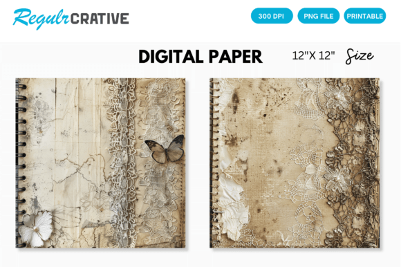 Download Antique Lace Junk Journal Digital Paper - Paper Collection