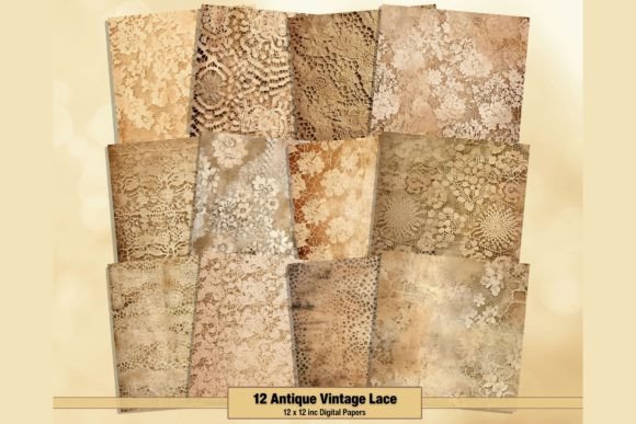Download Antique Lace Digital Papers Backgrounds - Paper Collection