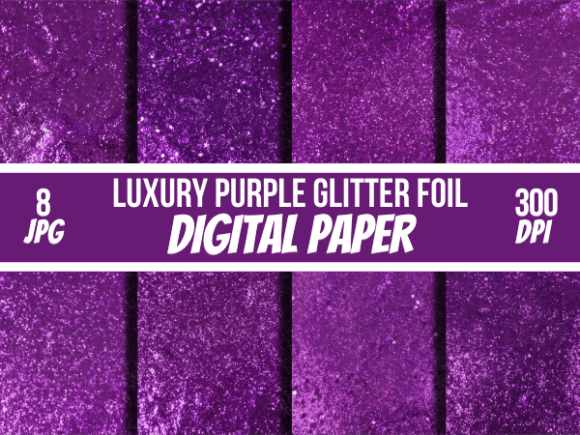 Download Luxury Purple Glitter Foil Digital Paper - Paper Collection