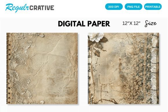 Download Antique Lace Junk Journal Digital Paper - Paper Collection