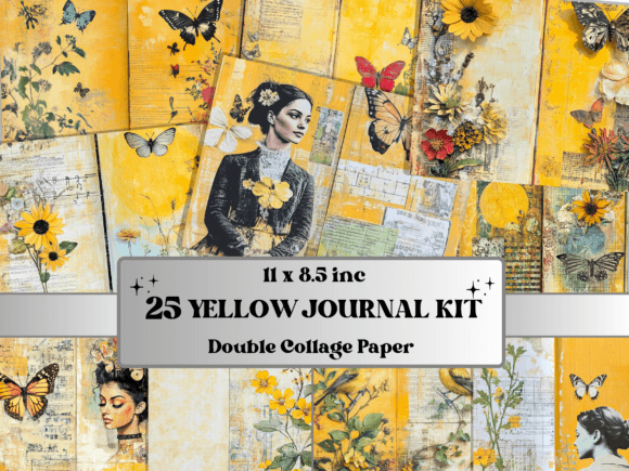 Download Yellow Junk Journal Whimsical Paper - Paper Collection