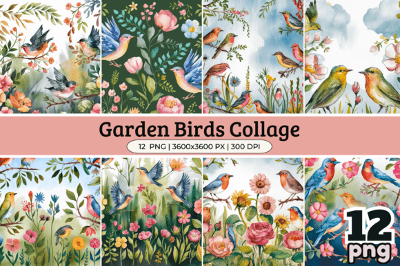 Download Garden Birds Collage Paper Set - Paper Collection