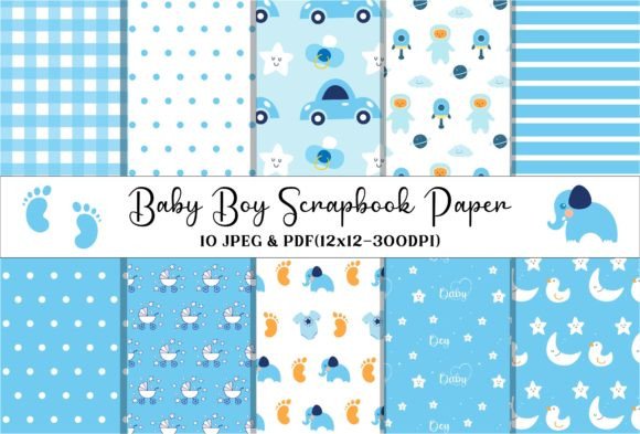 Download Baby Boy Digital Scrapbook Paper- 12x12 - Paper Collection