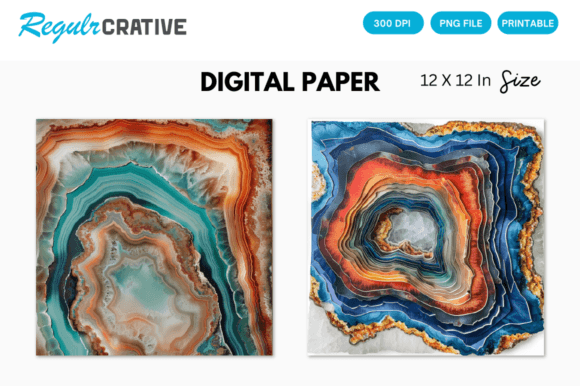 Download Agate Slice Digital Paper Backgrounds - Paper Collection