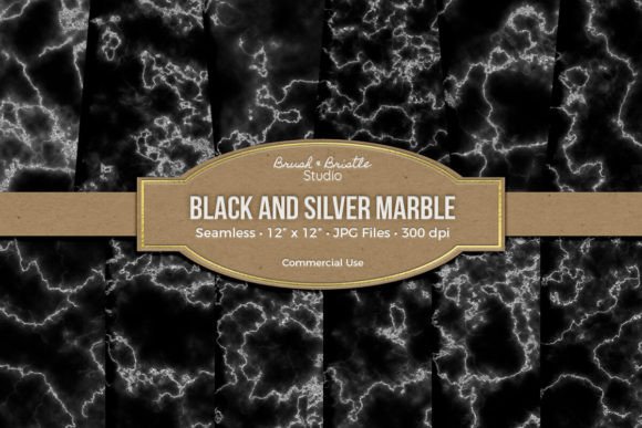 Download Black and Silver Marble Digital Paper - Paper Collection